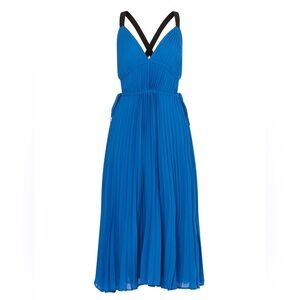 NWT Proenza Schouler Broomstick Pleated Dress Blue 10